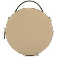 BELINA ronde leren crossbodytas rose met afneembare schouderriem