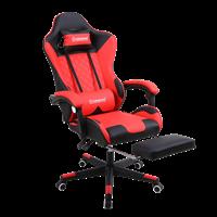 Herzberg Gaming- en bureaustoel met intrekbare voetensteun | Rood