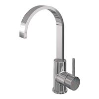 Wastafelmengkraan Brauer Chrome Carving Coldstart Opbouw Hoog Plat Gebogen Ronde Hendel Chroom PVD