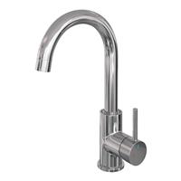 Wastafelmengkraan Brauer Chrome Carving Coldstart Opbouw Hoog Gebogen Ronde Hendel Chroom PVD