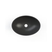 Waskom Aquasplash Prince Cast Marble 49x34 cm Ovaal Mat Zwart