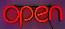 Open neon bord verlichting lamp licht kunststof 3D *rood*