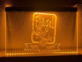 Flugel party neon bord lamp LED verlichting reclame lichtbak #1 *geel*