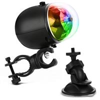 Discolamp disco lamp bol discobol verlichting *accu* + zuignap + houder