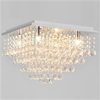 Plafondlamp Veli Prisma 28x38x38 met kristallen chroom 4xG9