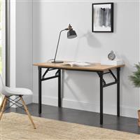 Eettafel bureau 120x60x75 - 76,4 cm opvouwbaar verstelbaar beuken en zwart