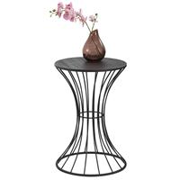 Salontafel Zandloper rond 55,5xØ37,5 metaal en MDF zwart