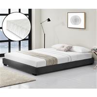 Modern bedframe kunstleer met matras 140x200 zwart