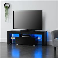 Tv meubel Grimsey met led verlichting 130x35x45 cm zwart