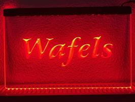Wafels wafel neon bord lamp LED verlichting reclame lichtbak *rood*