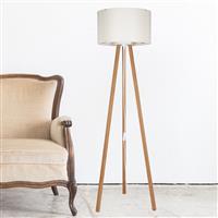 [lux.pro] Staande lamp vloerlamp E27 Keynes bamboe en creme