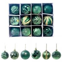 Kerstballen 12 stuks 6 cm Groen