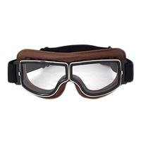 CRG bruin leren cruiser motorbril Glaskleur: Helder