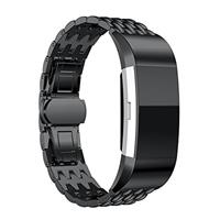 Fitbit Charge 2 gevlochten stalen armband -Inclusief Adapters - Zwart