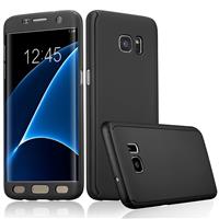 S7 Edge 360° case - full body hoesje - voor en achter CNC full coverage  - zwart