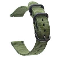 DrPhone SWB1 - Smart Watch Bandje - Roestvrij Staal Gesp - Nylon - 20mm - Groen