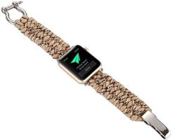 DrPhone BND1 - Fashion Band - Nylon – Touw Design - Geschikt voor Apple Watch - 42/44 MM - Bruin