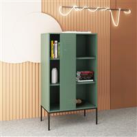 [en.casa] Metalen kast Eidsvoll 135x75x45 cm groen en zwart