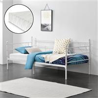 Eenpersoons slaapbank Kerava met matras 90x200 cm wit