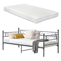 Eenpersoons slaapbank Kerava met matras 90x200 donkergrijs