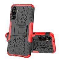 Samsung Galaxy A14 (5G) Hoesje met Kickstand - Shockproof Cover Case Rood