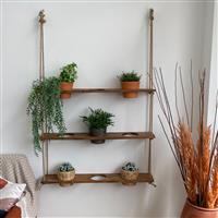 [en.casa] Plantenhanger Nakskov met planken 105x90x17 cm houtkleurig