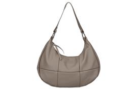 DONATELLA quilted Italiaans leren handtas donker taupe