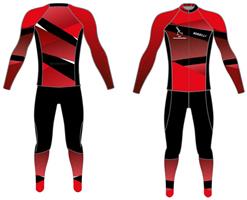 Thermo schaatspak Exclusief Rood/zwart Hajo second man