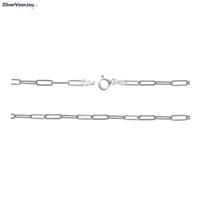 Zilveren paperclip schakel ketting 55 cm 2 mm