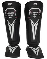 PunchR™ Kickboks Scheenbeschermers NEVER GIVE UP Zwart Wit