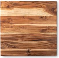 Herman den Blijker snijplank/hakblok - massief teak hout - 40x40x4cm ( streep over plank zie foto)
