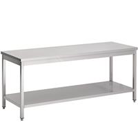 Rvs woktafel met bodemschap 2700x500x600 mm