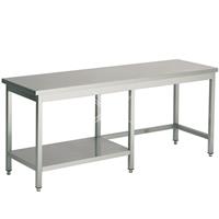Rvs werktafel met halve bodemschap links 1100x500x900 mm