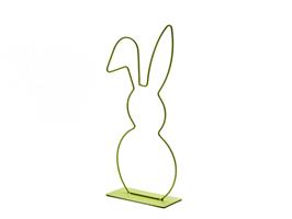 Metalen frame Haas haasje hangend oor op voet 40 cm Lime green Limegroen Metalenframe Metal Bunny on