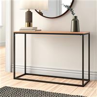 [en.casa] Console tafel Kittilä 80x100x30 cm zwart mat en eikenkleurig