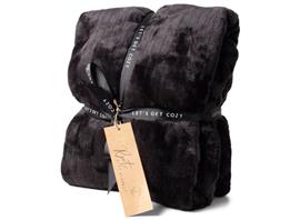 SENZA Cozy Fleece Plaid - Fleece Deken - Duurzaam rPet - 160 x 120 cm - Zwart