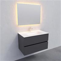 Badkamermeubel Solid Surface AQS Oslo 80x46 cm Mat Antraciet (met 1 kraangat)