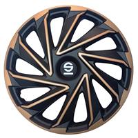 4-Delige Sparco Wieldoppenset Varese 14-inch goud/zwart