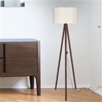 [lux.pro] Staande lamp vloerlamp Guildford E27 walnootkleurig en creme