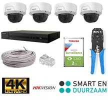 Beveiligingscamera set - camera recorder-kit 4  Megapixel minidome 1-4 camera Aantal Cameras: 2