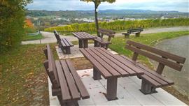 Kunststof Bank set WT om in te graven alleen in bruin