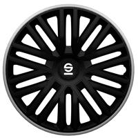 4-Delige Sparco Wieldoppenset Bergamo 14-inch zwart/grijs