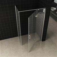 Douchecabine Wiesbaden met Draaideur en Zijwand 100 cm 8/10mm Nano Coating Chroom (vijf verschillend