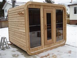Luna Sauna met veranda | Knotty Red Cedar