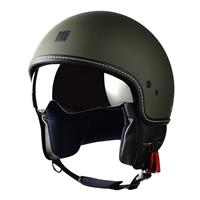 Motocubo beetle jethelm met vizier | mat groen