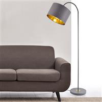 Vloerlamp Toledo staande lamp metaal stof 173 cm E27 grijs
