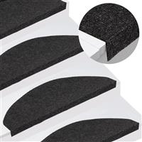 vidaXL Trapmatten zelfklevend 15 st 65x22,5x3,5 cm zwart
