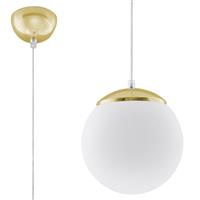 Plafondlamp UGO 20 goud/wit glas - 1x E27 20x20x110cm - IP20 230V AC