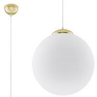 Plafondlamp UGO 40 goud/wit glas - 1x E27 40x40x130cm - IP20 230V AC