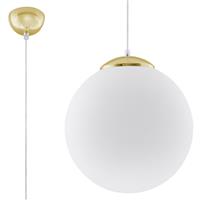 Plafondlamp UGO 30 goud/wit glas - 1x E27 30x30x120cm - IP20 230V AC